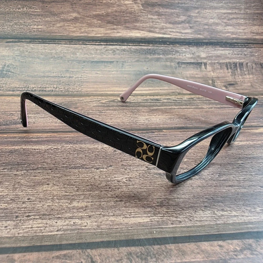 Coach HC 6001 Emily Black Pink Signature C Logo Eyeglasses Frames 50-15-135